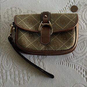 Dooney & Bourke Brown and Gold Wristlet